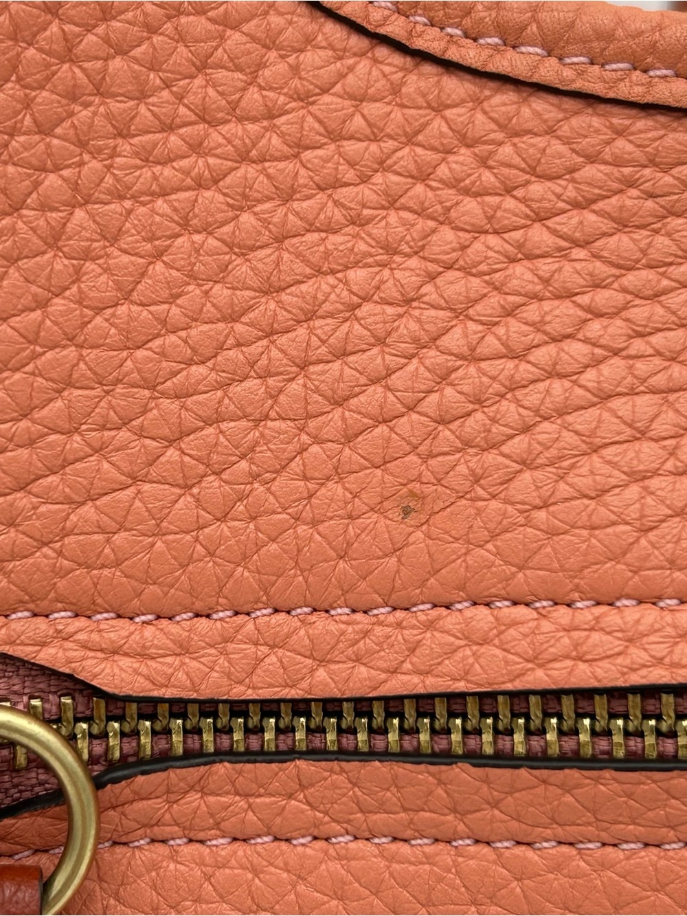 Coach Pebbled Leather Peach Lori Tote - Picture 5 of 16
